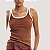 BLUSA COLCCI REGATA ALGODÃO COM ELASTANO MARROM FEMININO ADULTO - Imagem 3
