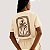 BLUSA LEZ A LEZ MANGA CURTA T-SHIRT BEGE ALGODÃO FEMININO ADULTO - Imagem 2