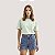 BLUSA LEZ A LEZ MANGA CURTA T-SHIRT VERDE ALGODÃO FEMININO ADULTO - Imagem 1