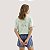 BLUSA LEZ A LEZ MANGA CURTA T-SHIRT VERDE ALGODÃO FEMININO ADULTO - Imagem 2