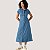 VESTIDO LEVIS MANGA CURTA JEANS MÉDIO ALGODÃO LONGO FEMININO ADULTO - Imagem 1