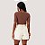 BLUSA FLOR DE LIZ MANGA CURTA VISCOSE COM ELASTANO CAFÉ FEMININO ADULTO - Imagem 2