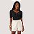 BLUSA FLOR DE LIZ MANGA CURTA VISCOSE COM ELASTANO PRETO FEMININO ADULTO - Imagem 1