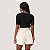 BLUSA FLOR DE LIZ MANGA CURTA VISCOSE COM ELASTANO PRETO FEMININO ADULTO - Imagem 2