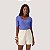 BLUSA FLOR DE LIZ MANGA CURTA VISCOSE COM ELASTANO AZUL OCEANO FEMININO ADULTO - Imagem 1