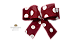 Laço Duplo Vermelho com bolinhas brancas - 6 Unidades - Imagem 1