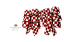 Laço Duplo Quadriculado Vermelho e Branco - 6 Unidades - Imagem 2