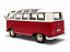 Volkswagen Kombi T1 Bus 1963 1:24 Welly Vermelho - Imagem 2