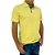 camisa Polo Ogochi Slim masculina amarela em algodão piquet - Imagem 1