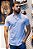 Camisa Slim Masculina Individual Manga Curta Azul Claro - Imagem 5