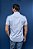 Camisa Slim Masculina Individual Manga Curta Azul Claro - Imagem 4