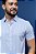 Camisa Slim Masculina Individual Manga Curta Azul Claro - Imagem 2