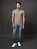 Polo Calvin Klein Masculina Slim Ziper Caqui Medio - Imagem 3