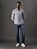 Camisa Manga Longa Slim Listrada Silk Logo Calvin Klein Jeans Azul Marinho - Imagem 2