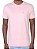 Camiseta Calvin Klein Masculina Meia Malha CK Rosa Claro - Imagem 1