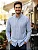 Camisa Individual Masculina Listrada Linho Azul - Imagem 1