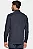 Camisa Manga Longa Slim em Tricoline Stretch Liso Marinho Escuro - Imagem 6