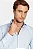 Camisa Aramis Manga Longa Slim em Tricoline Stretch Liso Azul Claro - Imagem 3