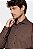 Camisa Manga Longa Slim Mini Xadrez Damero Chocolate Com Preto - Imagem 2