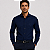 Camisa Manga Longa Slim Mini Xadrez Damero Royal Com Marinho - Imagem 5