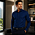 Camisa Manga Longa Slim Mini Xadrez Damero Royal Com Marinho - Imagem 1