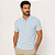 Polo Manga Curta Ziper Piquet Simples Azul Celeste - Imagem 5