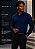 Camisa Aramis Manga Longa Slim Mini Xadrez Damero Azul Medio Com Marinho - Imagem 5