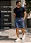 Bermuda Docthos Masculina Midle Azul Casual Premium Elastano - Imagem 3