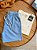 Kit Shorts Linho Azul Bebe + Camiseta Cotton Pima Creme Bruder - Imagem 1