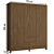 Guarda Roupa Casal com 6 Portas e 2 Gavetas Panamá Castanho Wood Moval - Imagem 4