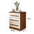 Mesa de Cabeceira 3 Gavetas Benetil Império Cinamomo/Off - Imagem 3