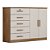 Cômoda 5 Gavetas e 2 Portas Space Cumaru/Fendi Móveis Novo Horizonte - Imagem 1