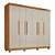 Guarda Roupa Casal 6 Portas com 4 Gavetas Internas Londres Prime Cinamomo/Off White IMOP - Imagem 1