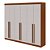Guarda Roupa Casal 6 Portas com Maleiro Bertha Frassino/Off White Móveis Lopas - Imagem 1