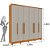 Guarda Roupa Casal Veneza 6 Portas Cinamomo/Off White com Pés Tcil - Imagem 3