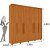 Guarda Roupa Casal Veneza 6 Portas Cinamomo com Pés Tcil - Imagem 3