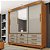 Guarda Roupa Casal 3 Portas 9 Gavetas Com Espelho Chicago Cinamomo/Off White Tcil - Imagem 2