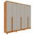 Guarda Roupa Casal 6 Portas Cataguases Cinamomo/Off White com Pés Tcil - Imagem 1