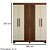 Guarda Roupa 6 Portas 2 Gavetas Imbuia/Off White Andorinha Valdemóveis - Imagem 3