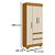 Guarda Roupa Solteiro 3 Portas 2 Gavetas Maya Cinamomo/Off White ACP Móveis - Imagem 3