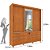 Guarda Roupa Casal 3 Portas 9 Gavetas Com Espelho Chicago Cinamomo Tcil - Imagem 3