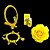 Kit Oxum Abebê Dourado Medio + Pulseira + Flor + Perfume - Imagem 4