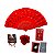 Kit Luxo Dona Sete Saias Leque Pulseira Rosa Cabelo Baralho - Imagem 1