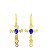 2 Un Punhal Cigano Dourado Pedra Azul Athame Wicca 10cm - Imagem 1