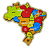 Quebra-cabeça Mapa do Brasil e Regiões (P 20 x 16 x 0,6 cm) - Maninho Brinquedos - Imagem 1