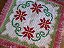 Tapete Arraiolo Flores em Moldura Fundo Branco 44x44cm - Imagem 2