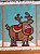 Tapete Arraiolo Natalino Papai Noel e Boneco de Neve 0,55x1,20m - Imagem 3