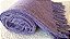 Manta Sofá Algodão Tear Solteiro Mesclada Roxo e Cru 1,40x2,20m - Imagem 2