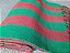 Manta Sofá Algodão Tear Solteiro Listrada Verde e Vermelho 1,40x2,20m - Imagem 1