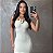 Vestido Liso Midi Modal com Flor no Pescoço - Vermelho e Branco - Imagem 3
